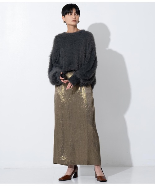 Settimissimo（セッティミッシモ）の「ロングフェザーヤーンバルキープルオーバー（ニット/セーター・レディース・ブルー/ダークグレー/オレンジ・FREE）」の18枚目の写真