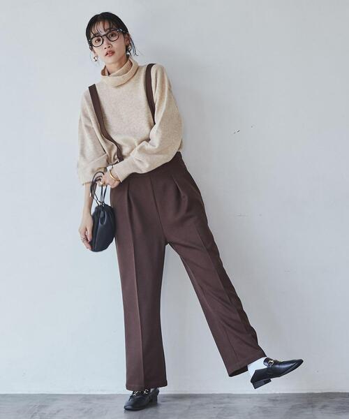 coen（コーエン）の「ホールガーメントタートルネックニット（ニット/セーター・レディース・ブラック/ベージュ/レッド/オフホワイト/ダークグレー・M/L）」の14枚目の写真