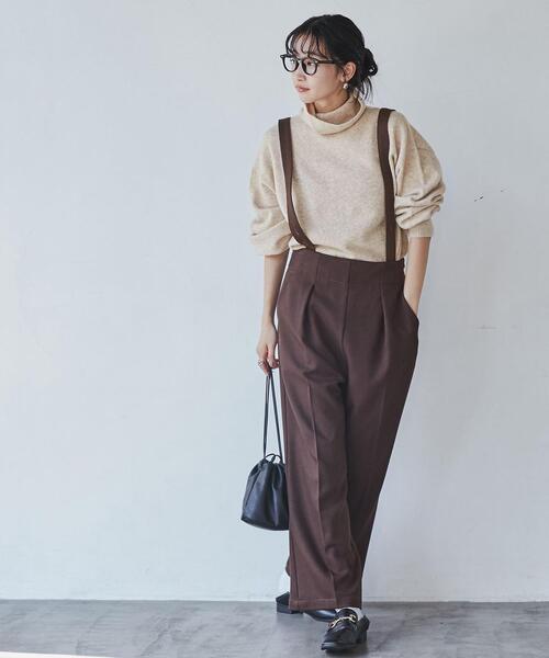 coen（コーエン）の「ホールガーメントタートルネックニット（ニット/セーター・レディース・ブラック/ベージュ/レッド/オフホワイト/ダークグレー・M/L）」の15枚目の写真