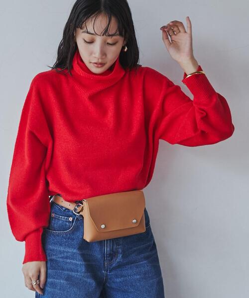 coen（コーエン）の「ホールガーメントタートルネックニット（ニット/セーター・レディース・ブラック/ベージュ/レッド/オフホワイト/ダークグレー・M/L）」の20枚目の写真