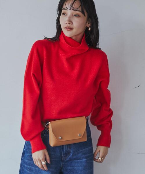 coen（コーエン）の「ホールガーメントタートルネックニット（ニット/セーター・レディース・ブラック/ベージュ/レッド/オフホワイト/ダークグレー・M/L）」の22枚目の写真