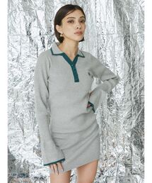 EVRIS | ワンポイントシャツミニニットワンピース(ワンピース)