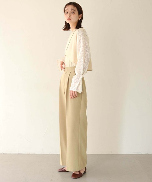 CLEIO（クレイオ）の「【CLEIO】レーススリーブ切替えアシメニット/LACE SLEEVE CHANGEABLE ASIMENIT/986-11601（ニット/セーター・レディース・テラコッタ/グリーン系その他/ホワイト・FREE）」の20枚目の写真