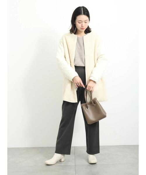 Samansa Mos2 blue（サマンサモスモスブルー）の「ボアスクエアショルダーバッグ（ハンドバッグ・レディース・ブラック/モカ/キナリ・F）」の9枚目の写真