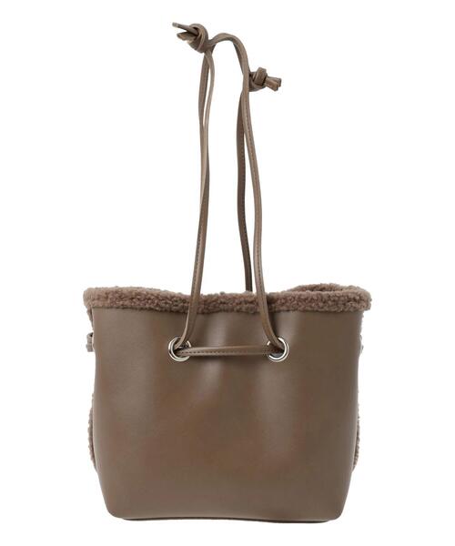 Samansa Mos2 blue（サマンサモスモスブルー）の「ボアスクエアショルダーバッグ（ハンドバッグ・レディース・ブラック/モカ/キナリ・F）」の16枚目の写真