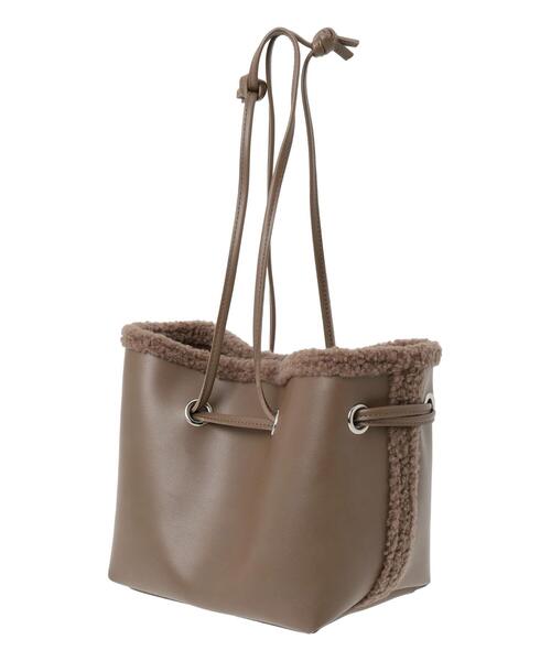 Samansa Mos2 blue（サマンサモスモスブルー）の「ボアスクエアショルダーバッグ（ハンドバッグ・レディース・ブラック/モカ/キナリ・F）」の18枚目の写真