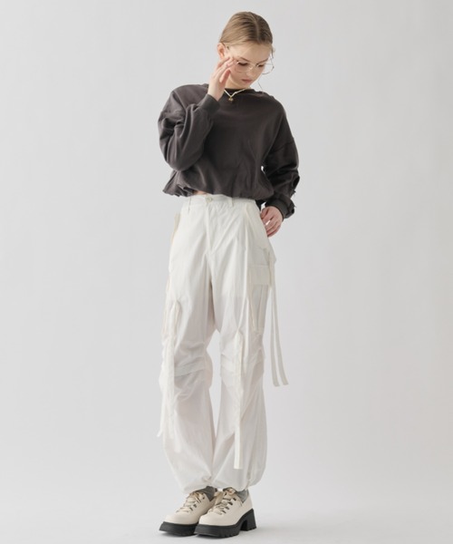 ribbon nylon cargo pants/リボンナイロンカーゴパンツ idem（イデム）の「ribbon nylon cargo pants/リボンナイロン