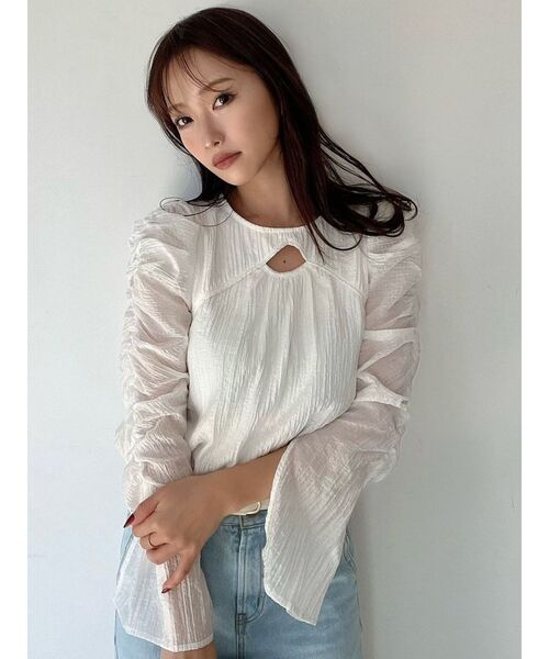 RESEXXY（リゼクシー）の「ポイントオープンブラウス（シャツ/ブラウス・レディース・ミント/その他1/アイボリー/ブラック・FREE）」の5枚目の写真