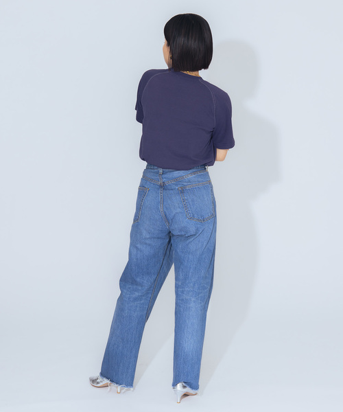 新品 BONUM ボナム リボンデニムパンツ ブルー Bonum - 新品 BONUM ボナム リボンデニムパンツ ブルーの通販 by