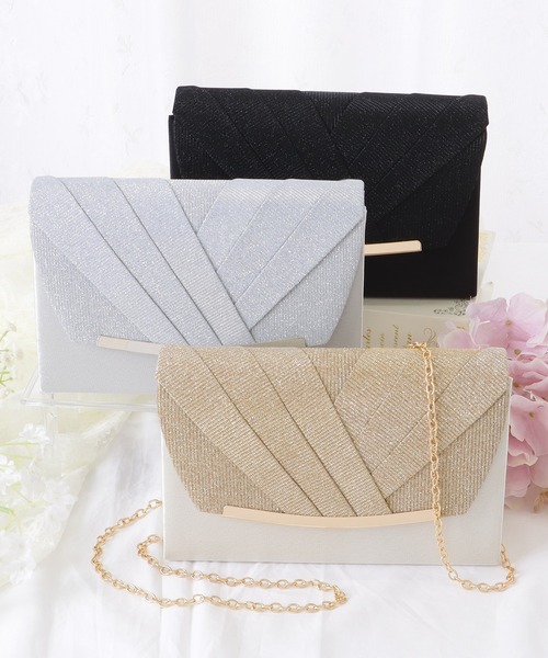 Lace Ladies（レースレディース）の「メタリックバー付き スクエア タック クラッチ バッグ（クラッチバッグ・レディース・ブラック/ゴールド/シルバー・FREE）」の15枚目の写真