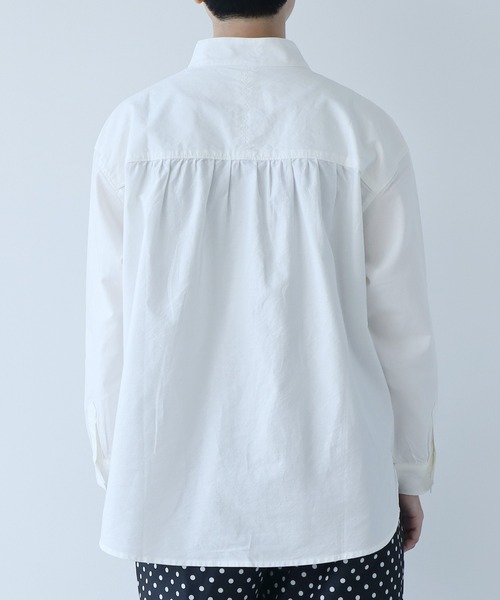 bulle de savon(ビュルデサボン)の「製品染め オックス コックブラウス(シャツ/ブラウス・レディース・オレンジ/カーキ/その他/ホワイト/サックスブルー/ピンク/ブルー・FREE)」の20枚目の写真