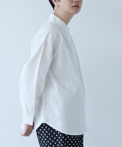 bulle de savon(ビュルデサボン)の「製品染め オックス コックブラウス(シャツ/ブラウス・レディース・オレンジ/カーキ/その他/ホワイト/サックスブルー/ピンク/ブルー・FREE)」の11枚目の写真