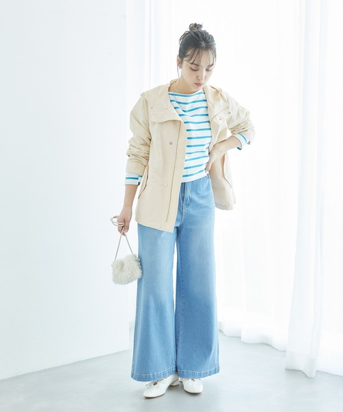 ROPE' PICNIC（ロペピクニック）の「撥水・花粉ガードマウンテンパーカー（マウンテンパーカー・レディース・チャコールグレー/ベージュ/オフホワイト/カーキ・38/40）」の6枚目の写真