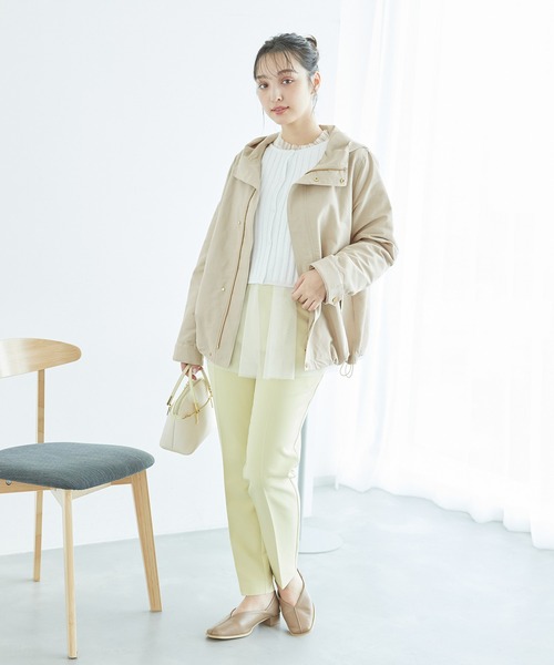 ROPE' PICNIC（ロペピクニック）の「撥水・花粉ガードマウンテンパーカー（マウンテンパーカー・レディース・チャコールグレー/ベージュ/オフホワイト/カーキ・38/40）」の8枚目の写真