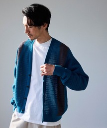 NANO universe | 透かし編みラインニットカーディガン(カーディガン/ボレロ)