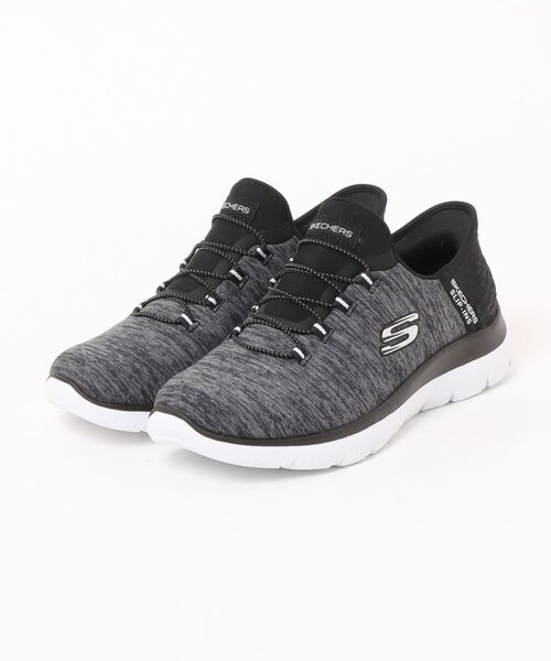 SKECHERS（スケッチャーズ）の「【SKECHERS】スケッチャーズ SLIP-INS：SUMMITS-DUZZLING HAZE（スリップインズ：サミッツ- ダズリング ヘイズ）149937W バンジーレーススニーカー ワイドフィット（スニーカー・レディース・ブラック系/グレー系/ネイビー系/ブラック×ホワイト/ピンク系その他/ブラック×ブルー・23.5cm/24.5cm/23.0cm/24.0cm/25.0cm/22.5cm/25.5cm）」の2枚目の写真