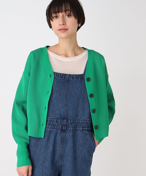 THE SHOP TK （ザ ショップ ティーケー ）の「◆Vネックショートカーデ【洗濯機OK】（カーディガン/ボレロ・レディース・アイボリー/グリーン/ネイビー・12/13）」の3枚目の写真