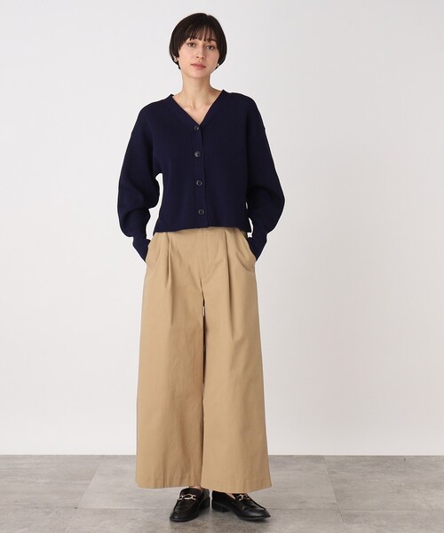 THE SHOP TK （ザ ショップ ティーケー ）の「◆Vネックショートカーデ【洗濯機OK】（カーディガン/ボレロ・レディース・アイボリー/グリーン/ネイビー・12/13）」の9枚目の写真