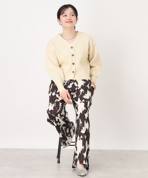 THE SHOP TK （ザ ショップ ティーケー ）の「◆Vネックショートカーデ【洗濯機OK】（カーディガン/ボレロ・レディース・アイボリー/グリーン/ネイビー・12/13）」の14枚目の写真