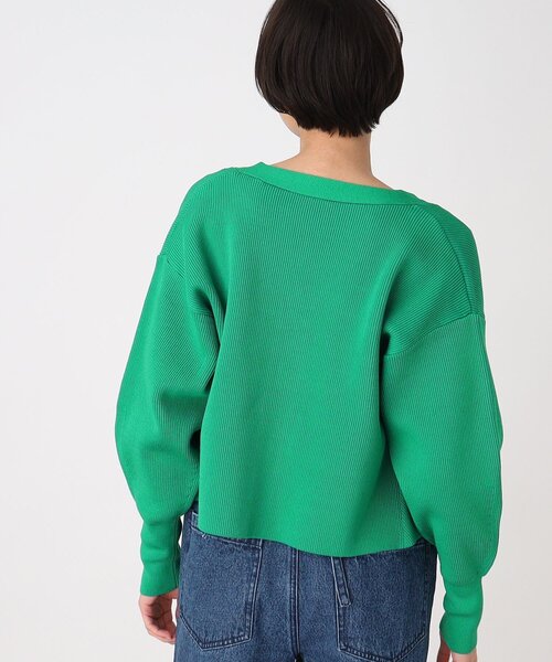 THE SHOP TK （ザ ショップ ティーケー ）の「◆Vネックショートカーデ【洗濯機OK】（カーディガン/ボレロ・レディース・アイボリー/グリーン/ネイビー・12/13）」の6枚目の写真