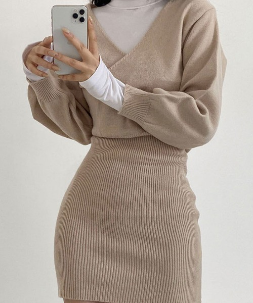 【3COLOR】 バブスリープ ベルテッド ワンピース チェックパフスリーブワンピース＋ショートパンツ – Belchic