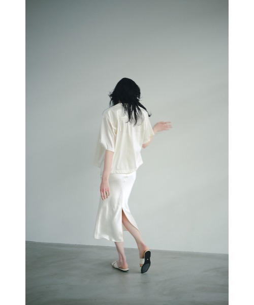 ENCIRCLE（エンサークル）の「【ENCIRCLE/エンサークル】Fancy s/s shirt/ファンシーショートスリーブシャツ（ブラウス）（シャツ/ブラウス・レディース・オフホワイト/スモークピンク/ブラック・FREE）」の7枚目の写真