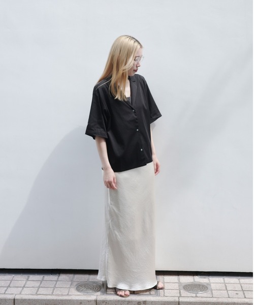 ENCIRCLE（エンサークル）の「【ENCIRCLE/エンサークル】Fancy s/s shirt/ファンシーショートスリーブシャツ（ブラウス）（シャツ/ブラウス・レディース・オフホワイト/スモークピンク/ブラック・FREE）」の20枚目の写真