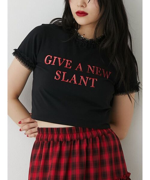 jouetie（ジュエティ）の「メタルロゴレースフィットTシャツ（Tシャツ/カットソー・レディース・ブラック/レッド/オフホワイト・MEDIUM）」の15枚目の写真