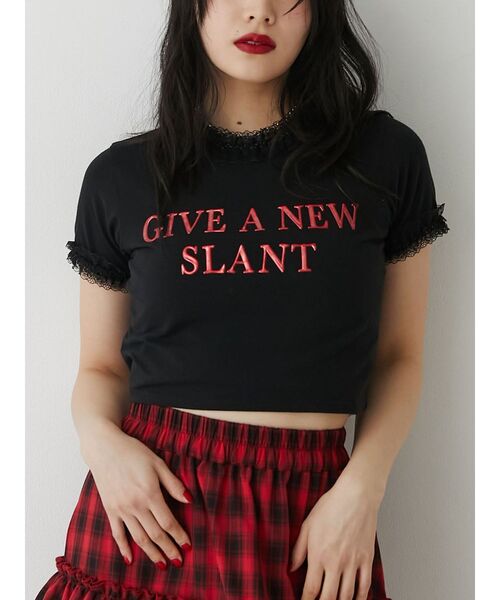 jouetie（ジュエティ）の「メタルロゴレースフィットTシャツ（Tシャツ/カットソー・レディース・ブラック/レッド/オフホワイト・MEDIUM）」の17枚目の写真