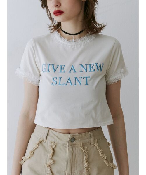 jouetie（ジュエティ）の「メタルロゴレースフィットTシャツ（Tシャツ/カットソー・レディース・ブラック/レッド/オフホワイト・MEDIUM）」の18枚目の写真