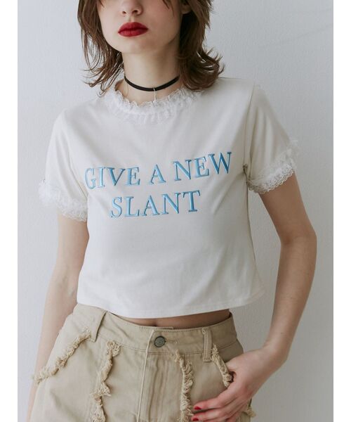 jouetie（ジュエティ）の「メタルロゴレースフィットTシャツ（Tシャツ/カットソー・レディース・ブラック/レッド/オフホワイト・MEDIUM）」の19枚目の写真