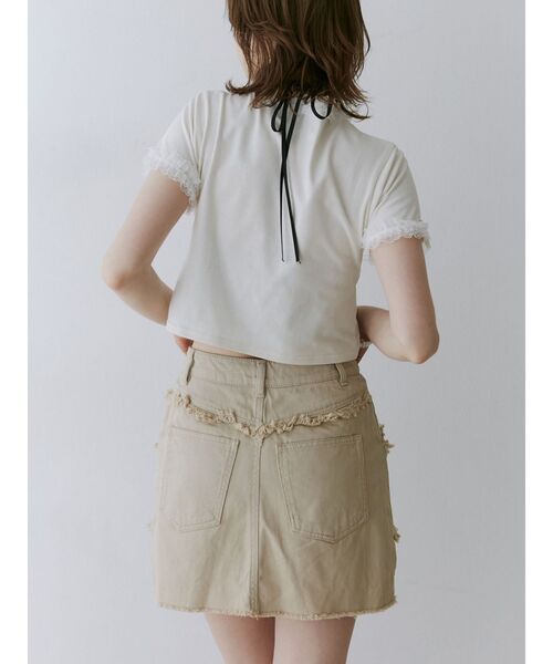 jouetie（ジュエティ）の「メタルロゴレースフィットTシャツ（Tシャツ/カットソー・レディース・ブラック/レッド/オフホワイト・MEDIUM）」の20枚目の写真