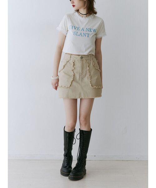 jouetie（ジュエティ）の「メタルロゴレースフィットTシャツ（Tシャツ/カットソー・レディース・ブラック/レッド/オフホワイト・MEDIUM）」の21枚目の写真