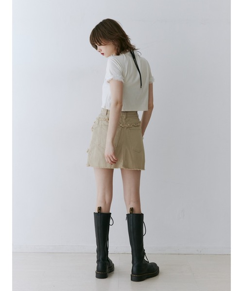 jouetie（ジュエティ）の「メタルロゴレースフィットTシャツ（Tシャツ/カットソー・レディース・ブラック/レッド/オフホワイト・MEDIUM）」の13枚目の写真