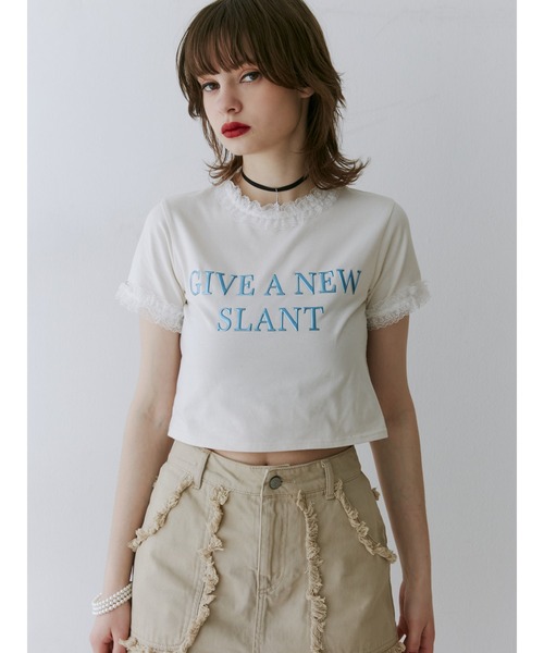 jouetie（ジュエティ）の「メタルロゴレースフィットTシャツ（Tシャツ/カットソー・レディース・ブラック/レッド/オフホワイト・MEDIUM）」の9枚目の写真