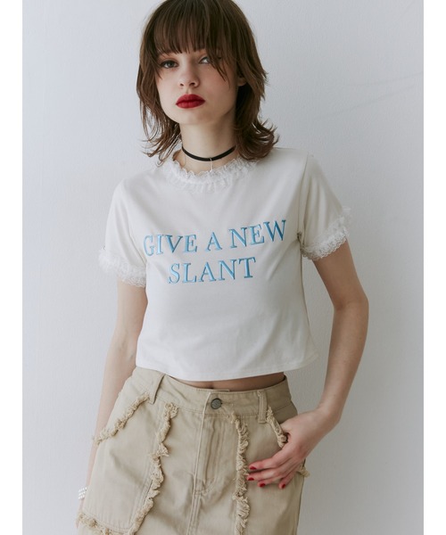 jouetie（ジュエティ）の「メタルロゴレースフィットTシャツ（Tシャツ/カットソー・レディース・ブラック/レッド/オフホワイト・MEDIUM）」の10枚目の写真