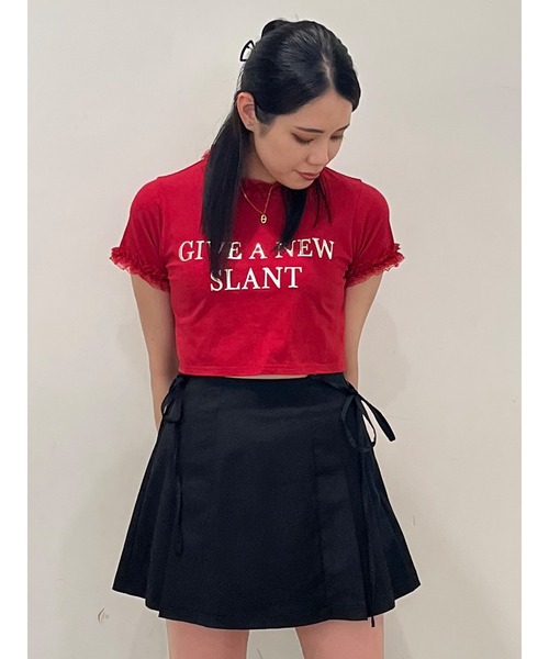 jouetie（ジュエティ）の「メタルロゴレースフィットTシャツ（Tシャツ/カットソー・レディース・ブラック/レッド/オフホワイト・MEDIUM）」の8枚目の写真