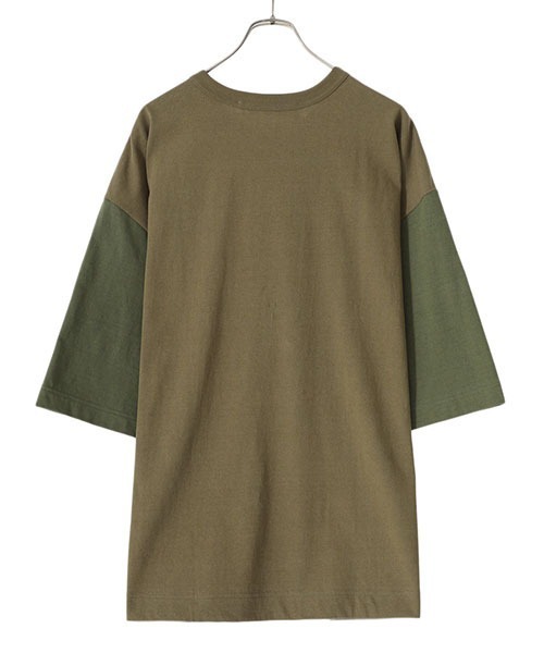 INSCRIRE（アンスクリア）の「INSCRIRE / アンスクリア：Crew Oversized Tee：I23SS-CUT21[STD]（Tシャツ/カットソー・メンズ・ホワイト/カーキ・44/46）」の7枚目の写真