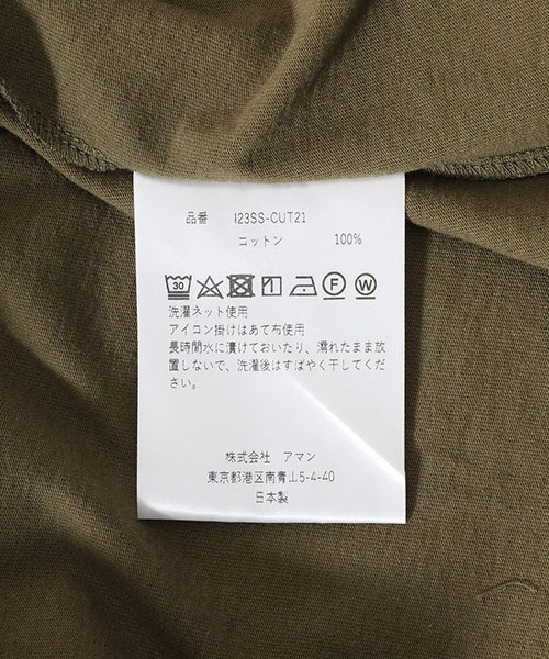 INSCRIRE（アンスクリア）の「INSCRIRE / アンスクリア：Crew Oversized Tee：I23SS-CUT21[STD]（Tシャツ/カットソー・メンズ・ホワイト/カーキ・44/46）」の9枚目の写真