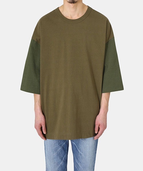 INSCRIRE（アンスクリア）の「INSCRIRE / アンスクリア：Crew Oversized Tee：I23SS-CUT21[STD]（Tシャツ/カットソー・メンズ・ホワイト/カーキ・44/46）」の10枚目の写真