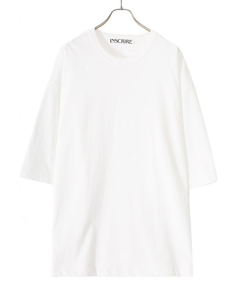 INSCRIRE（アンスクリア）の「INSCRIRE / アンスクリア：Crew Oversized Tee：I23SS-CUT21[STD]（Tシャツ/カットソー・メンズ・ホワイト/カーキ・44/46）」の4枚目の写真