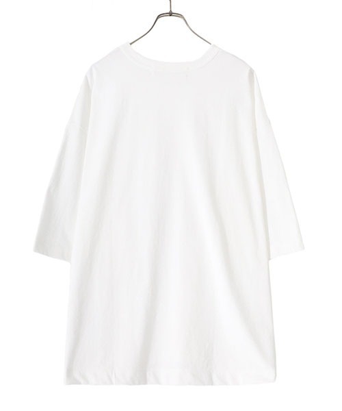 INSCRIRE（アンスクリア）の「INSCRIRE / アンスクリア：Crew Oversized Tee：I23SS-CUT21[STD]（Tシャツ/カットソー・メンズ・ホワイト/カーキ・44/46）」の5枚目の写真