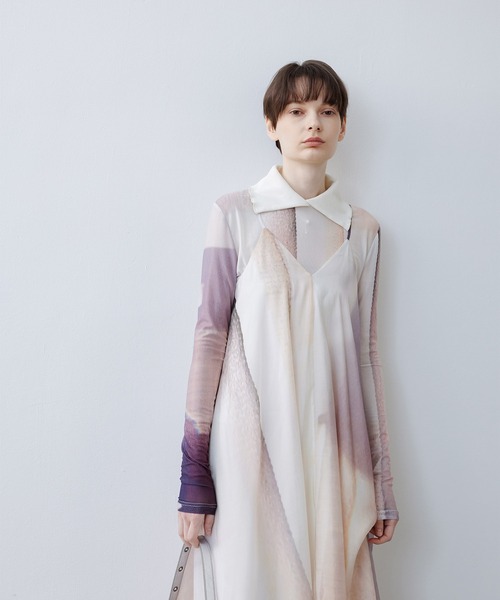 tageechita　アートグラデーションプリント フレアキャミワンピース tageechita ワンピース 「tageechita」アートグラデーション