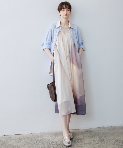 tageechita】アートグラデーションプリント フレアキャミワンピース