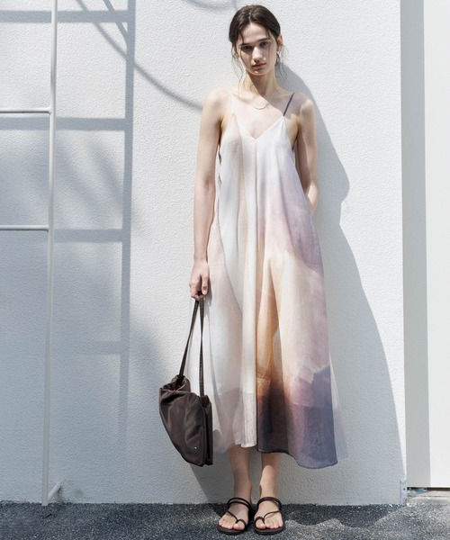 tageechita】アートグラデーションプリント フレアキャミワンピース