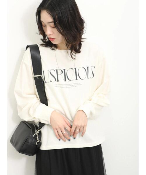 Samansa Mos2 blue(サマンサモスモスブルー)の「【抗菌防臭】袖タックロゴロンT(Tシャツ/カットソー・レディース・オフホワイト/ブラック/グリーン・F)」の14枚目の写真