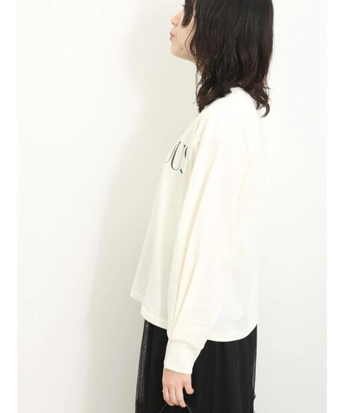 Samansa Mos2 blue(サマンサモスモスブルー)の「【抗菌防臭】袖タックロゴロンT(Tシャツ/カットソー・レディース・オフホワイト/ブラック/グリーン・F)」の17枚目の写真