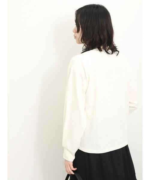 Samansa Mos2 blue(サマンサモスモスブルー)の「【抗菌防臭】袖タックロゴロンT(Tシャツ/カットソー・レディース・オフホワイト/ブラック/グリーン・F)」の18枚目の写真