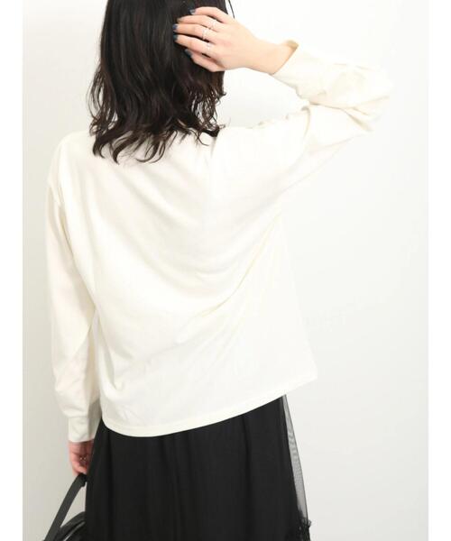 Samansa Mos2 blue(サマンサモスモスブルー)の「【抗菌防臭】袖タックロゴロンT(Tシャツ/カットソー・レディース・オフホワイト/ブラック/グリーン・F)」の20枚目の写真