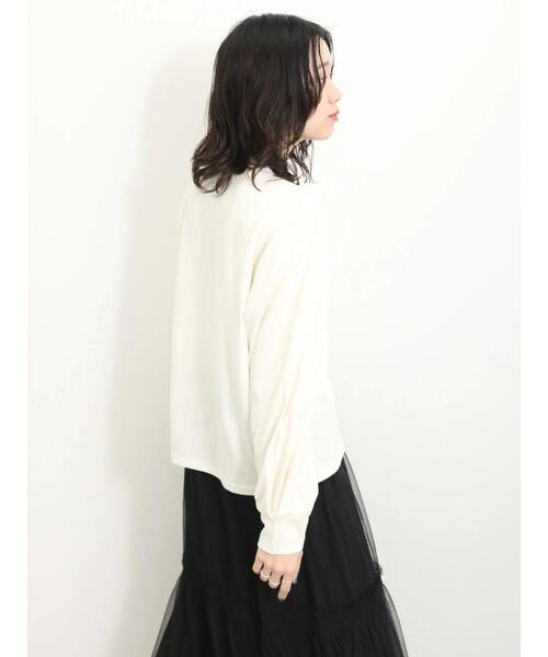 Samansa Mos2 blue(サマンサモスモスブルー)の「【抗菌防臭】袖タックロゴロンT(Tシャツ/カットソー・レディース・オフホワイト/ブラック/グリーン・F)」の21枚目の写真